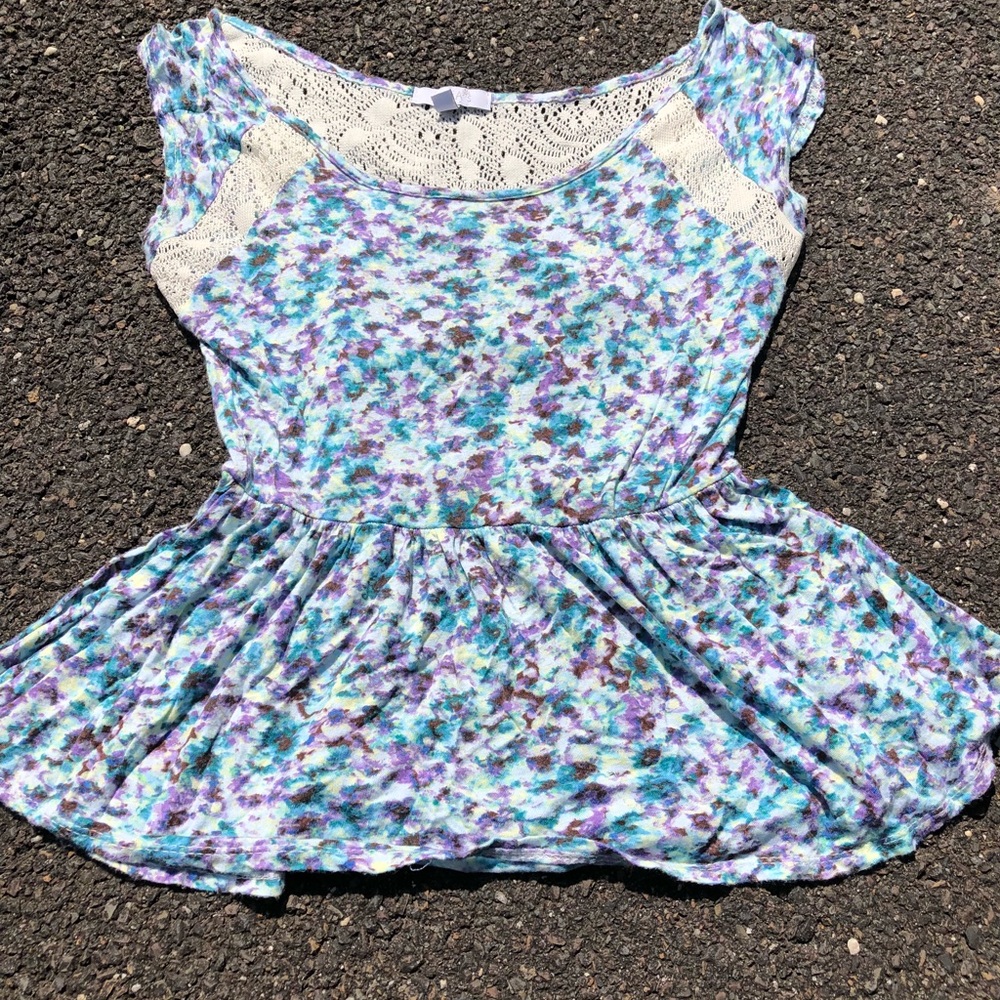 Delia's Floral Peplum Blouse